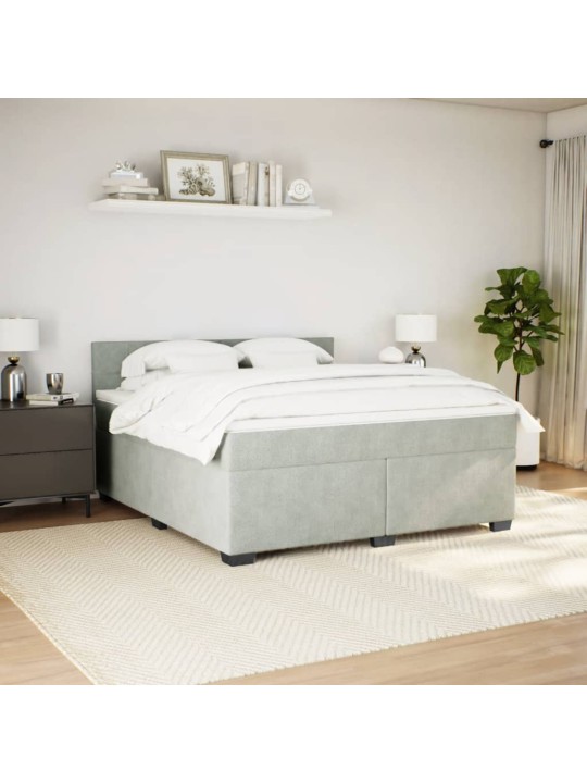 Box spring postel s matrací světle šedá 180x200 cm samet