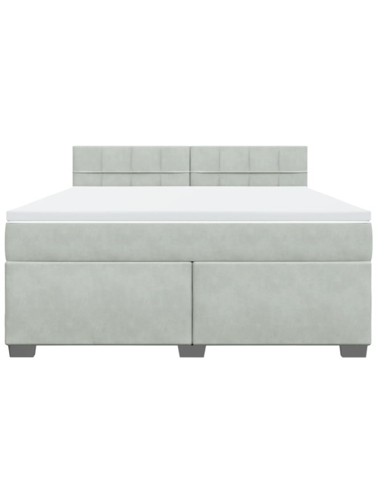 Box spring postel s matrací světle šedá 180x200 cm samet
