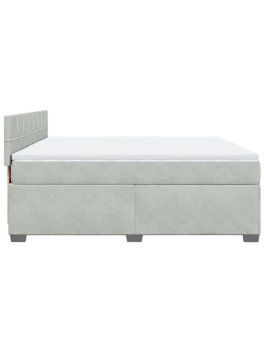Box spring postel s matrací světle šedá 180x200 cm samet