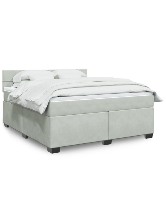 Box spring postel s matrací světle šedá 180x200 cm samet