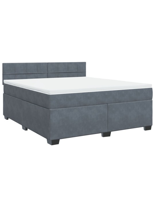 Box spring postel s matrací tmavě šedá 180x200 cm samet