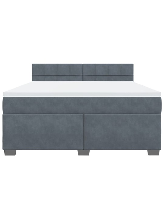 Box spring postel s matrací tmavě šedá 180x200 cm samet