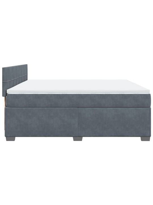 Box spring postel s matrací tmavě šedá 180x200 cm samet