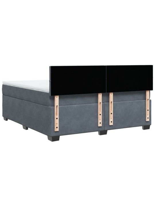Box spring postel s matrací tmavě šedá 180x200 cm samet