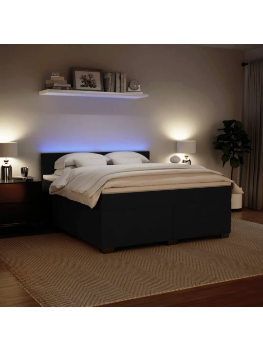 Box spring postel s matrací černá 180x200 cm samet
