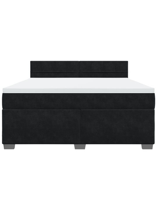Box spring postel s matrací černá 180x200 cm samet