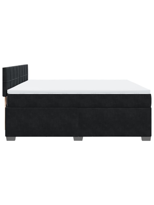 Box spring postel s matrací černá 180x200 cm samet