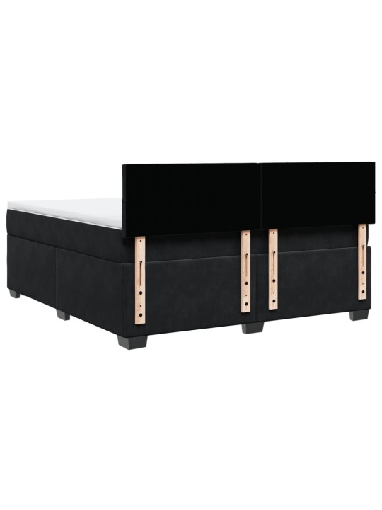 Box spring postel s matrací černá 180x200 cm samet