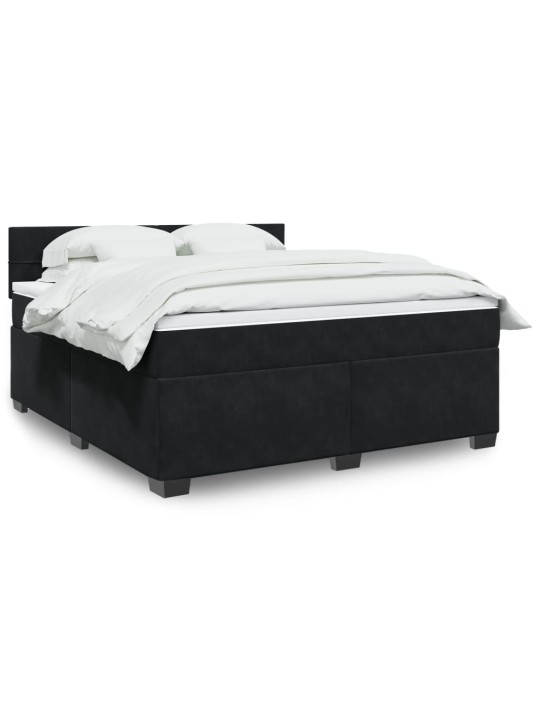 Box spring postel s matrací černá 180x200 cm samet