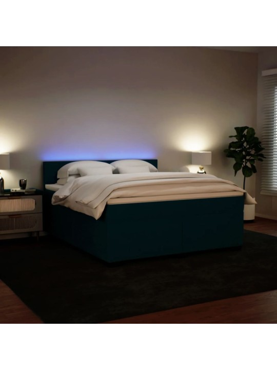 Box spring postel s matrací modrá 180 x 200 cm samet