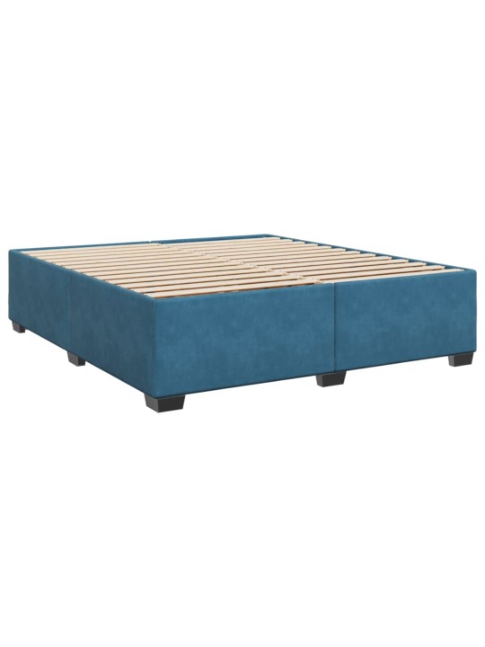 Box spring postel s matrací modrá 180 x 200 cm samet