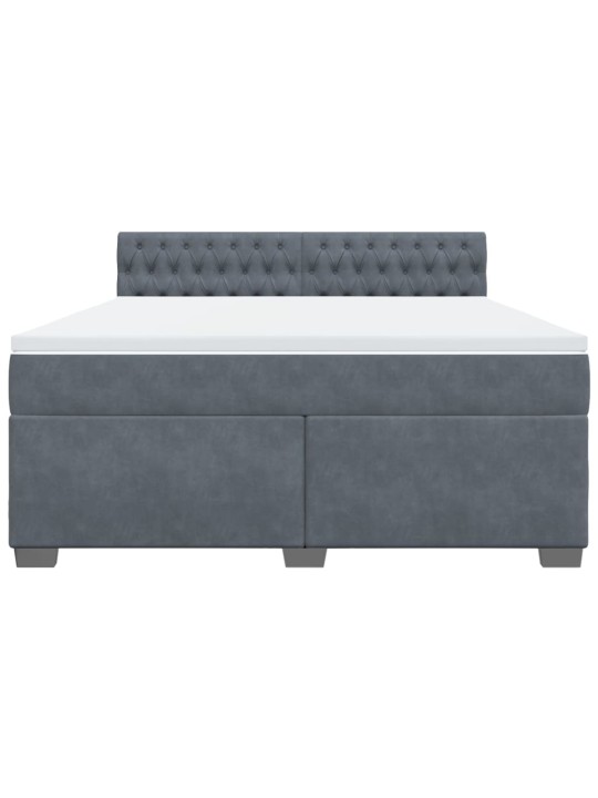 Box spring postel s matrací tmavě šedá 180x200 cm samet
