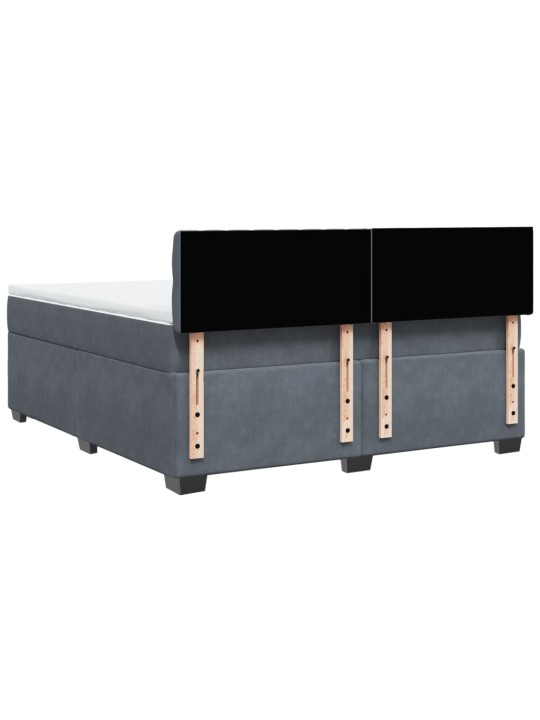 Box spring postel s matrací tmavě šedá 180x200 cm samet
