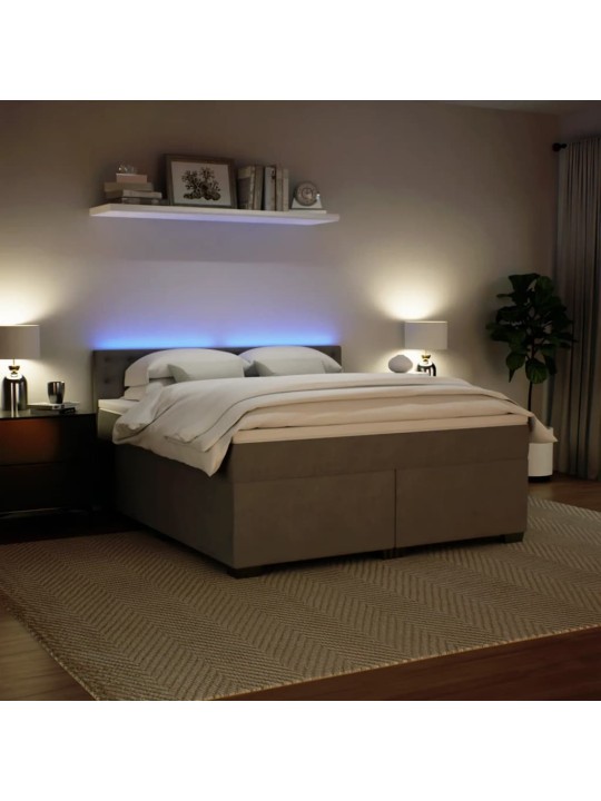 Box spring postel s matrací světle šedá 180x200 cm samet