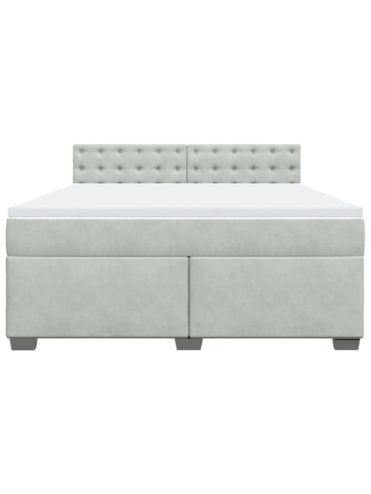 Box spring postel s matrací světle šedá 180x200 cm samet