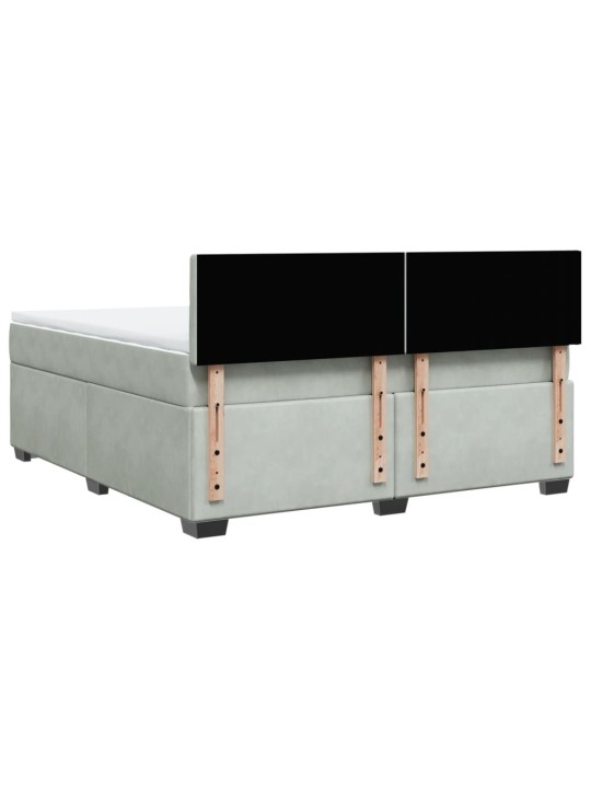 Box spring postel s matrací světle šedá 180x200 cm samet