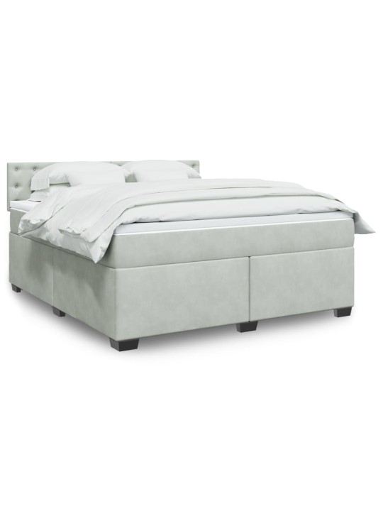 Box spring postel s matrací světle šedá 180x200 cm samet
