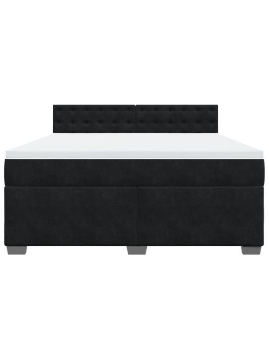 Box spring postel s matrací černá 180x200 cm samet