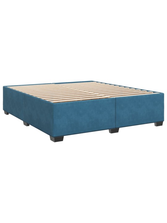 Box spring postel s matrací modrá 180 x 200 cm samet