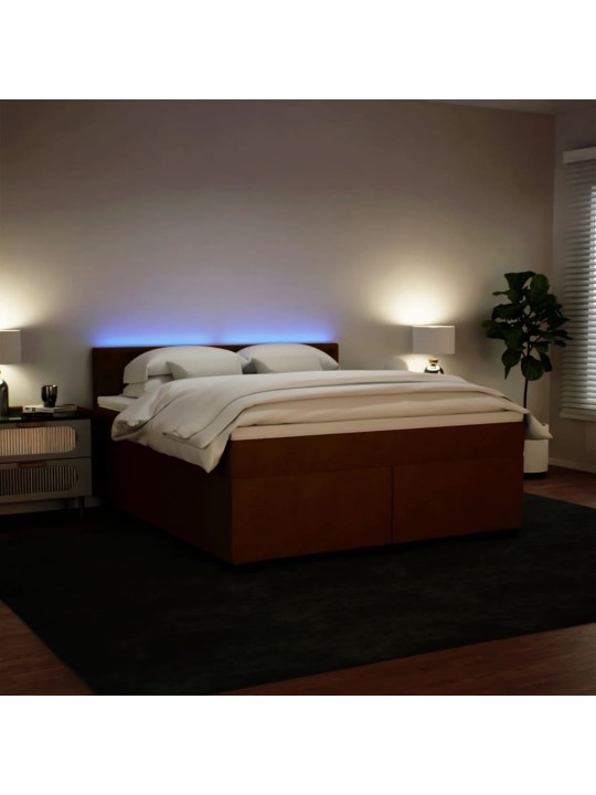 Box spring postel s matrací růžová 180x200 cm samet
