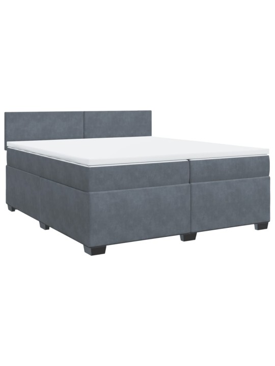 Box spring postel s matrací tmavě šedá 200x200 cm samet
