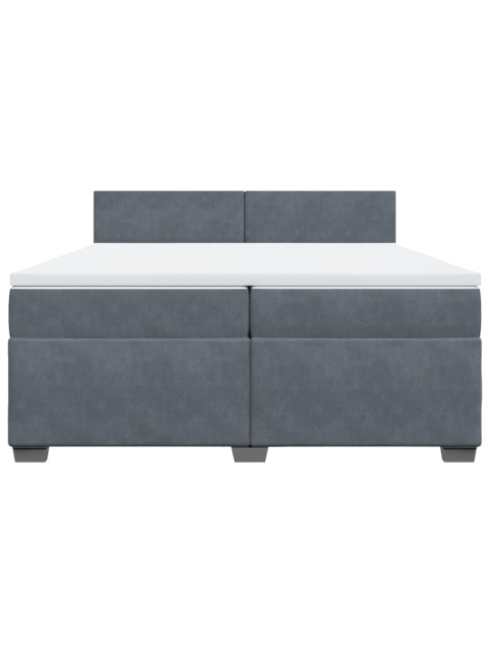 Box spring postel s matrací tmavě šedá 200x200 cm samet