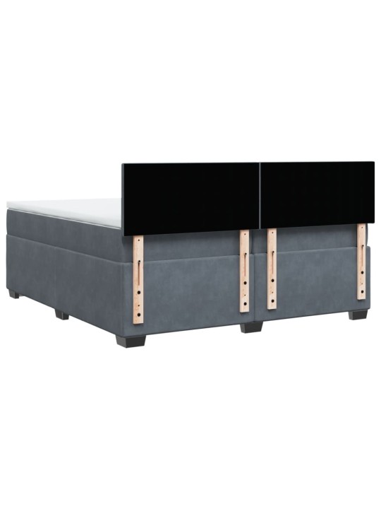 Box spring postel s matrací tmavě šedá 200x200 cm samet