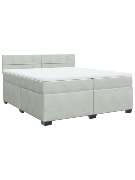 Box spring postel s matrací světle šedá 200x200 cm samet