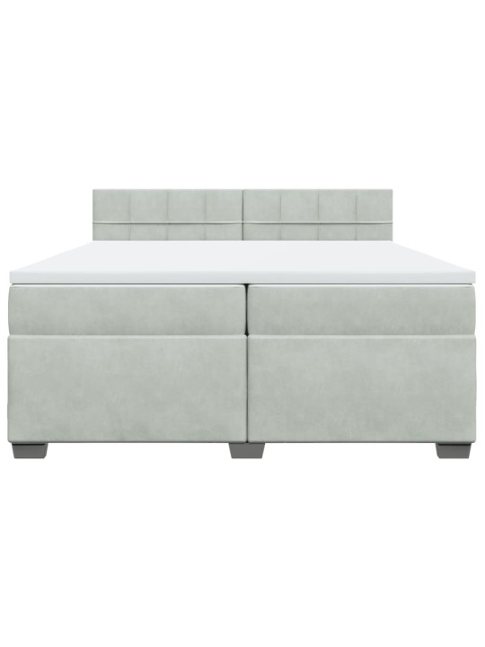 Box spring postel s matrací světle šedá 200x200 cm samet