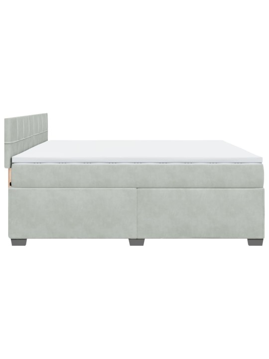 Box spring postel s matrací světle šedá 200x200 cm samet