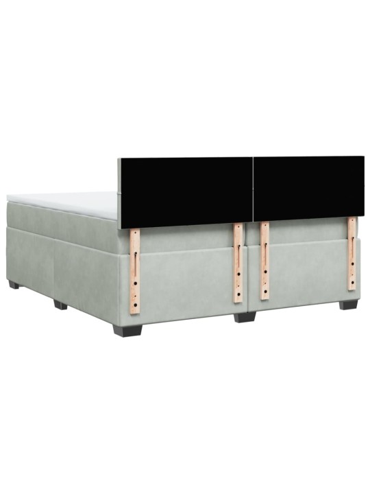 Box spring postel s matrací světle šedá 200x200 cm samet
