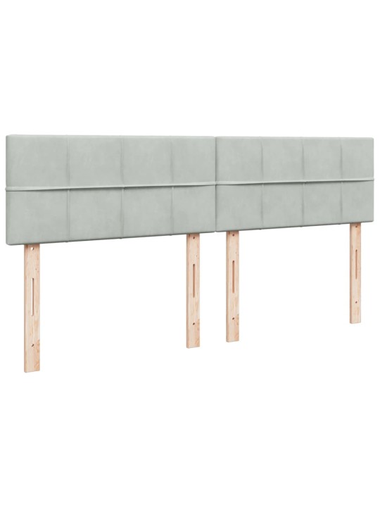 Box spring postel s matrací světle šedá 200x200 cm samet