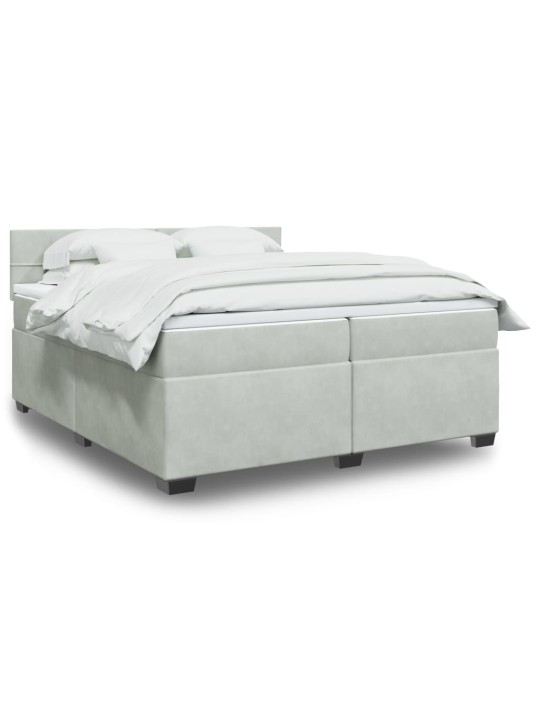Box spring postel s matrací světle šedá 200x200 cm samet