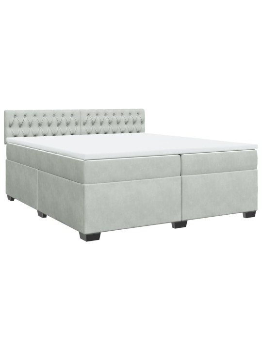 Box spring postel s matrací světle šedá 200x200 cm samet