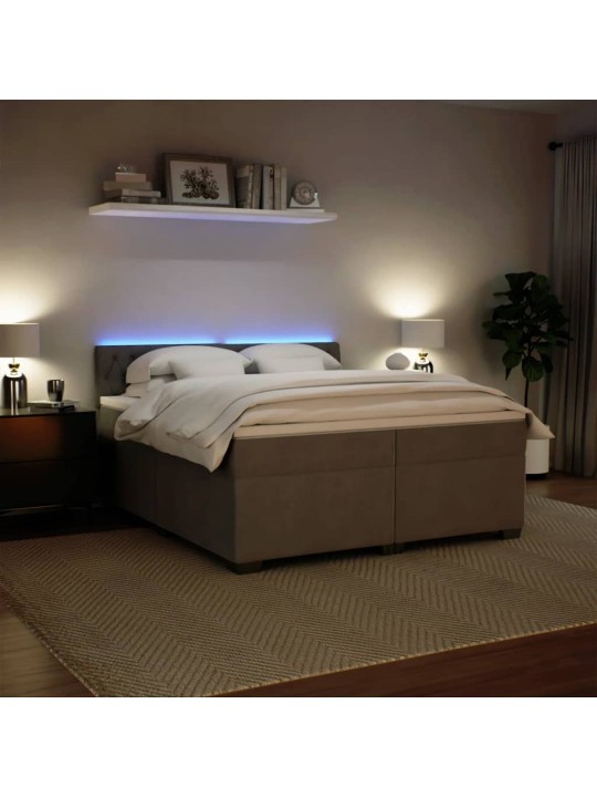 Box spring postel s matrací světle šedá 200x200 cm samet