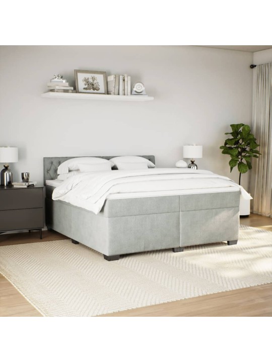 Box spring postel s matrací světle šedá 200x200 cm samet
