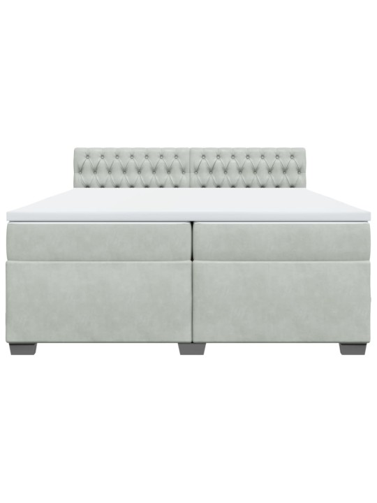 Box spring postel s matrací světle šedá 200x200 cm samet