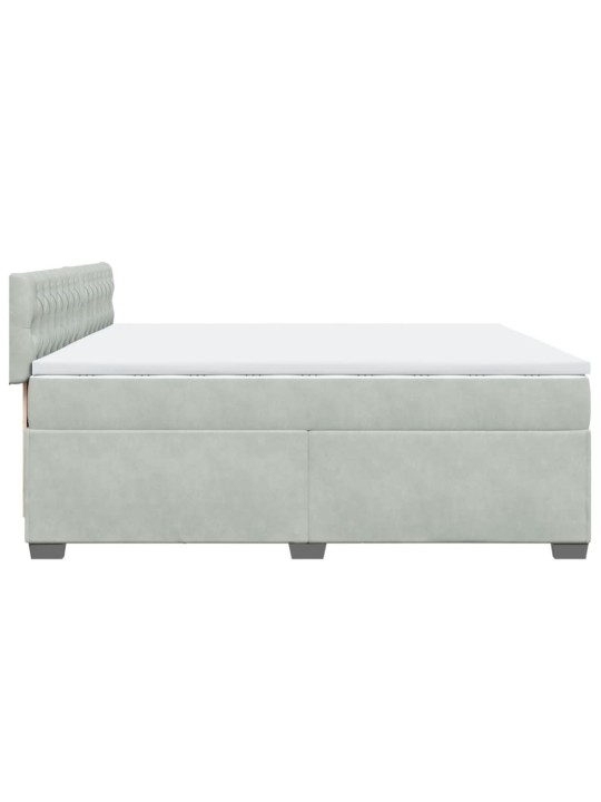 Box spring postel s matrací světle šedá 200x200 cm samet