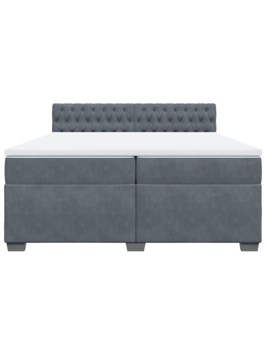 Box spring postel s matrací tmavě šedá 200x200 cm samet
