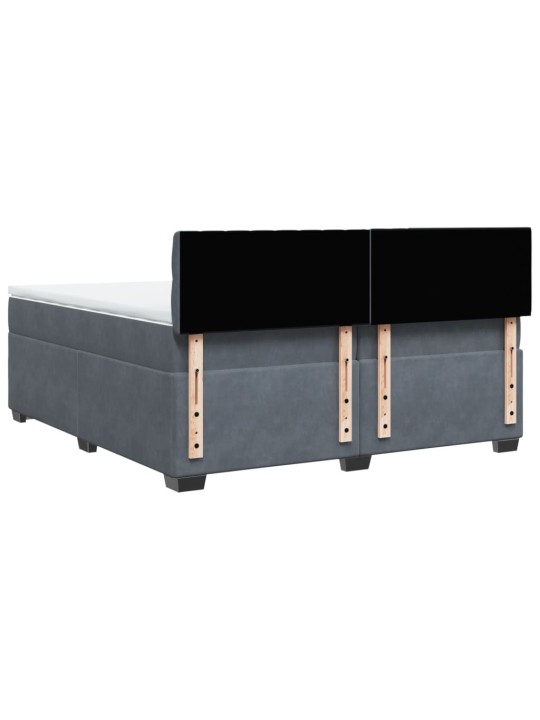 Box spring postel s matrací tmavě šedá 200x200 cm samet