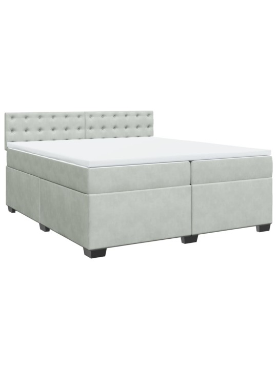 Box spring postel s matrací světle šedá 200x200 cm samet