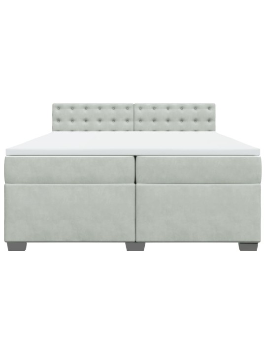 Box spring postel s matrací světle šedá 200x200 cm samet