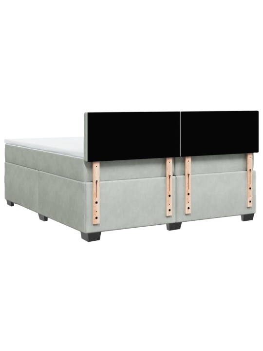 Box spring postel s matrací světle šedá 200x200 cm samet