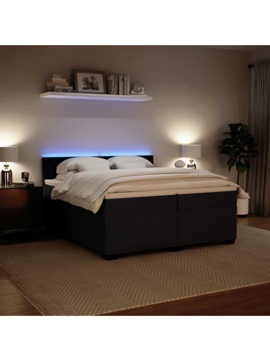 Box spring postel s matrací tmavě šedá 200x200 cm samet