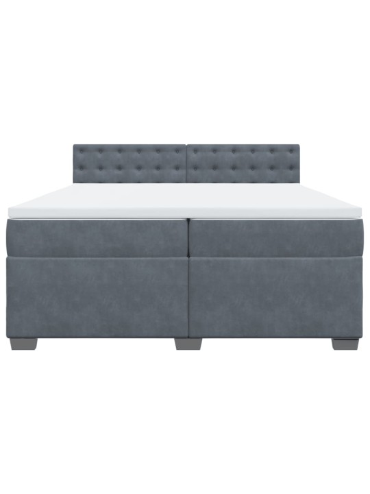Box spring postel s matrací tmavě šedá 200x200 cm samet