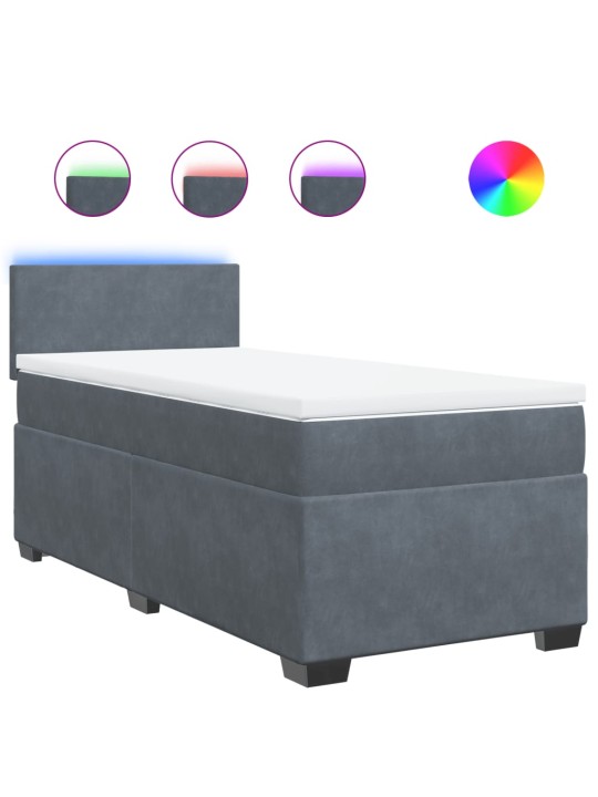 Box spring postel s matrací tmavě šedá Single samet