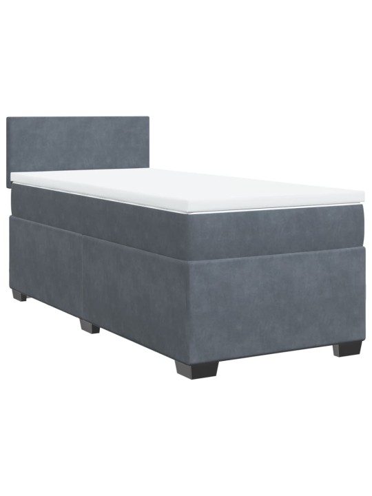 Box spring postel s matrací tmavě šedá Single samet