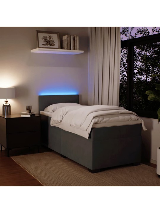 Box spring postel s matrací tmavě šedá Single samet