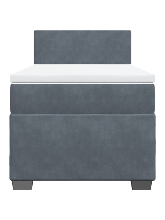 Box spring postel s matrací tmavě šedá Single samet