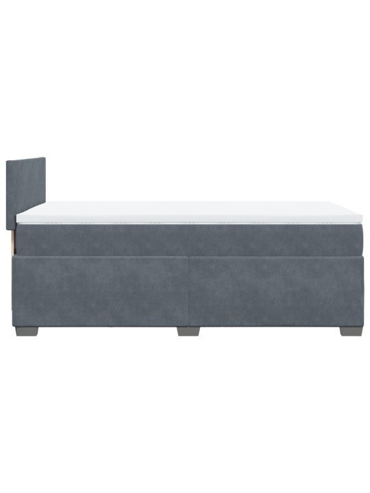 Box spring postel s matrací tmavě šedá Single samet